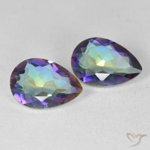 Gemme di Quarzo mistico Multicolore naturale da 3.42 ct, Forma a pera, VVS-VS