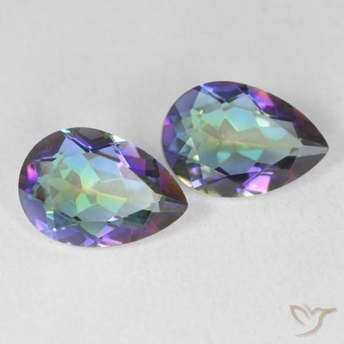 Gemme di Quarzo mistico Multicolore naturale da 3.37 ct, Forma a pera, VVS-VS