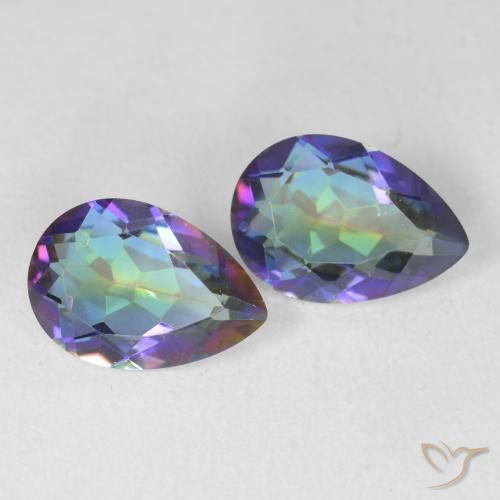 Gemme di Quarzo mistico Multicolore naturale da 3.40 ct, Forma a pera, VVS-VS