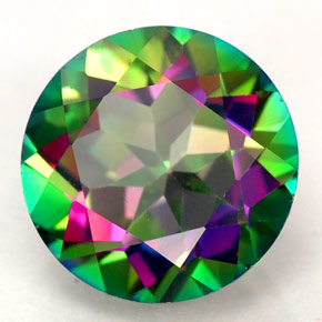 Topazio mistico naturale multicolore da 4,20 ct, taglio rotondo, VVS