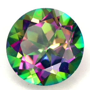 Topazio mistico naturale multicolore da 4,40 ct, taglio rotondo, VVS