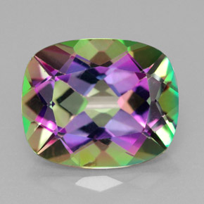Topazio mistico naturale multicolore da 5,93 ct, taglio a cuscino, VVS-VS