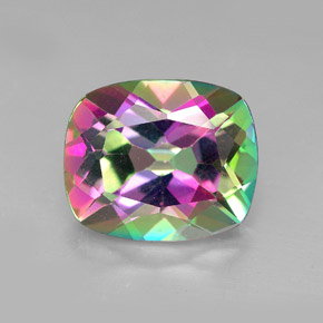 Topazio mistico naturale multicolore da 6,03 ct, taglio a cuscino, VVS-VS