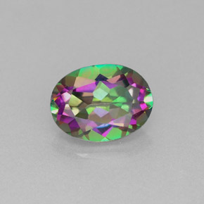 Topazio mistico naturale multicolore da 1,50 ct, taglio ovale, VVS