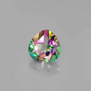 Topazio mistico naturale multicolore da 1,03 ct, a forma di cuore, VVS