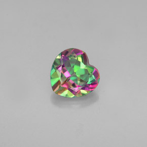 Topazio mistico naturale multicolore da 0,94 ct, a forma di cuore, VVS-VS