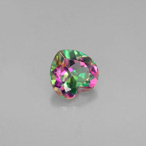 Topazio mistico naturale multicolore da 0,94 ct, a forma di cuore, VVS-VS