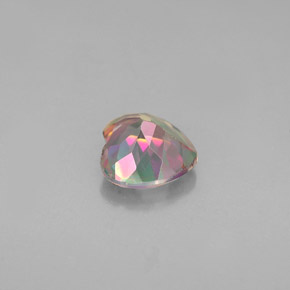 Topazio mistico naturale multicolore da 0,94 ct, a forma di cuore, VVS-VS