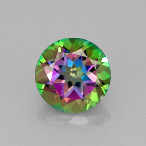 Topazio mistico naturale multicolore da 2,34 ct, taglio rotondo, VVS