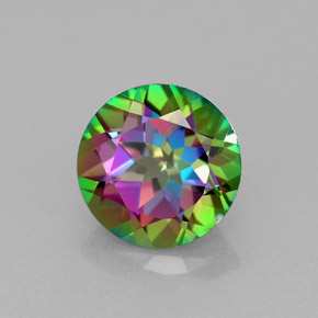 Topazio mistico naturale multicolore da 2,34 ct, taglio rotondo, VVS