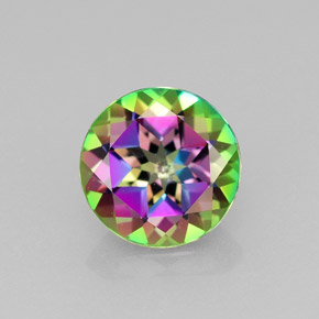 Topazio mistico naturale multicolore da 2,33 ct, taglio rotondo, VVS