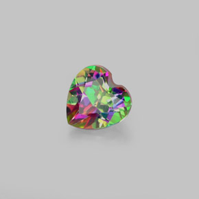 Topazio mistico naturale multicolore da 1,04 ct, a forma di cuore, VS