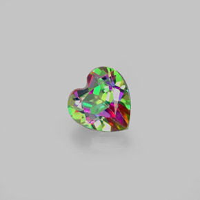 Topazio mistico naturale multicolore da 1,04 ct, a forma di cuore, VS