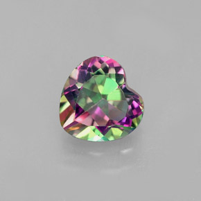 Topazio mistico Arcobaleno superiore naturale da 0.97 ct, A forma di cuore, VVS