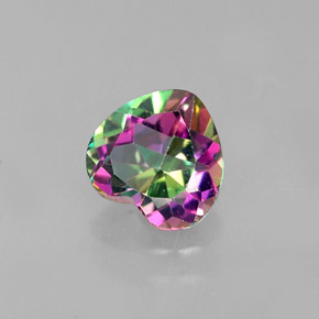 Topazio mistico Arcobaleno superiore naturale da 0.97 ct, A forma di cuore, VVS