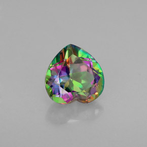 Topazio mistico naturale multicolore da 1,06 ct, a forma di cuore, VVS-VS