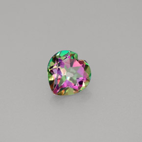 Topazio mistico naturale multicolore da 0,96 ct, a forma di cuore, VVS-VS