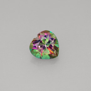 Topazio mistico arcobaleno superiore naturale da 1,05 ct, a forma di cuore, VVS-VS