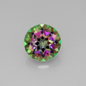 Topazio mistico naturale multicolore da 2,19 ct, taglio rotondo, VVS