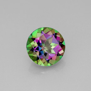 Topazio mistico naturale multicolore da 2,19 ct, taglio rotondo, VVS