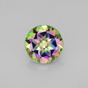 Topazio mistico naturale multicolore da 2,18 ct, taglio rotondo, VVS