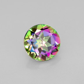 Topazio mistico naturale multicolore da 2,18 ct, taglio rotondo, VVS