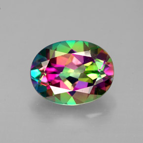 Topazio mistico naturale multicolore da 2,12 ct, taglio ovale, VVS-VS