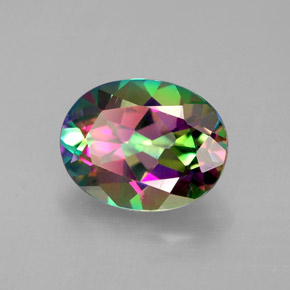 Topazio mistico naturale multicolore da 2,12 ct, taglio ovale, VVS-VS