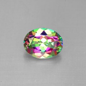 Topazio mistico naturale multicolore da 2,11 ct, taglio ovale, VVS-VS