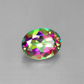 Topazio mistico naturale multicolore da 2,11 ct, taglio ovale, VVS-VS