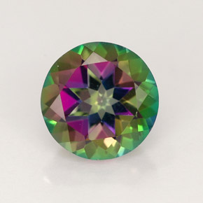 Topazio mistico naturale multicolore da 2,53 ct, taglio rotondo, VVS-VS