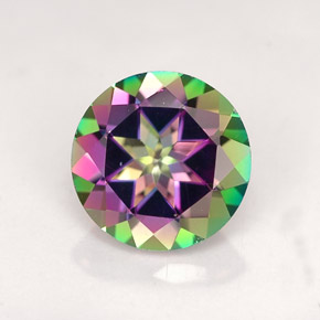 Topazio mistico Multicolore naturale da 2.22 ct, Taglio rotondo, VVS-VS