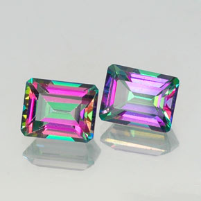 Topazio mistico naturale multicolore da  ct, taglio smeraldo, VVS-VS