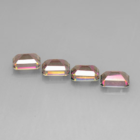 Topazio mistico naturale multicolore da  ct, taglio smeraldo, VVS-VS