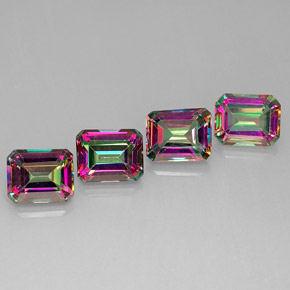 Topazio mistico naturale multicolore da  ct, taglio smeraldo, VVS-VS