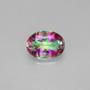 Topazio mistico naturale arcobaleno premium da 1,39 ct, taglio ovale, VS
