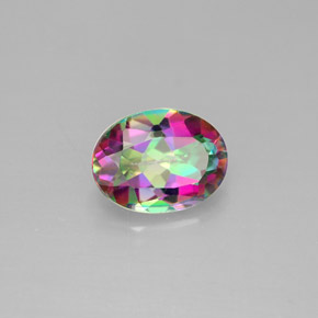 Topazio mistico naturale arcobaleno premium da 1,39 ct, taglio ovale, VS