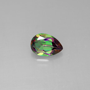 Topazio mistico Arcobaleno superiore naturale da 0.76 ct, Forma a pera, VS