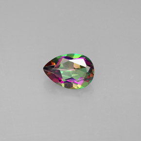 Topazio mistico Arcobaleno superiore naturale da 0.76 ct, Forma a pera, VS