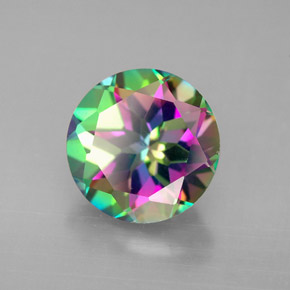 Topazio mistico arcobaleno premium naturale da 4,42 ct, taglio rotondo, VVS-VS