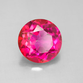 Topazio mistico Arancio Lampone naturale da 4.33 ct, Taglio rotondo, VS