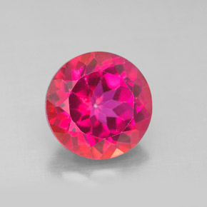 Topazio mistico naturale rosso da 4,63 ct, taglio rotondo, VS