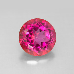 Topazio mistico naturale rosso da 4,67 ct, taglio rotondo, VS