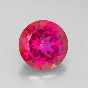 Topazio mistico naturale rosso da 4,69 ct, taglio rotondo, VS