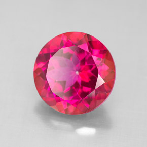 Topazio mistico naturale rosso da 4,69 ct, taglio rotondo, VS