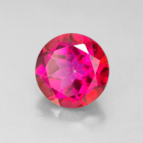 Topazio mistico naturale rosso da 4,73 ct, taglio rotondo, VS