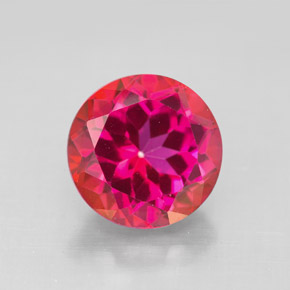 Topazio mistico naturale rosso da 4,90 ct, taglio rotondo, VS