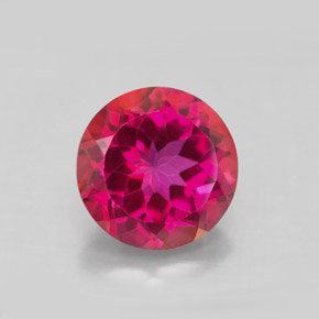 Topazio mistico naturale rosso da 4,72 ct, taglio rotondo, VS