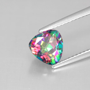 Topazio mistico naturale multicolore da 1,62 ct, trillion, VS