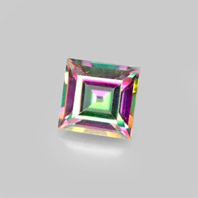 Topazio mistico naturale multicolore da 2,12 ct, quadrato, VS
